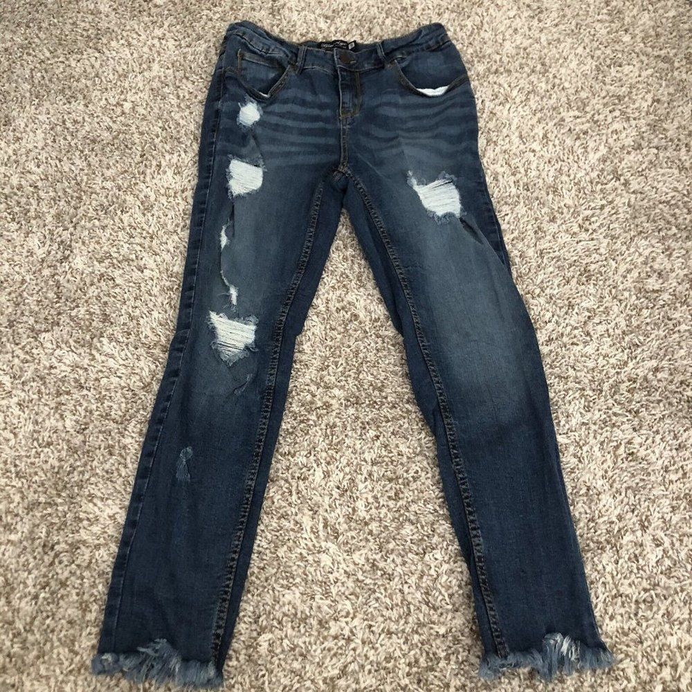 Blue Age Women's Size 9 Blue Skinny Dark Wash Cotton Blend Stretch Denim Jeans